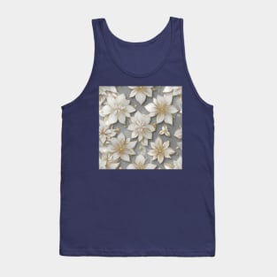 flower abstract water color, pastel, golden and fabric flowers seamless pattern unique style Tank Top